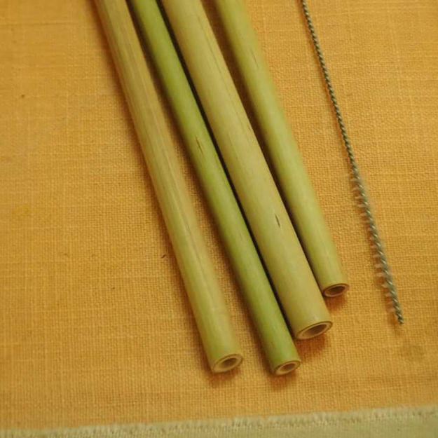 Picture of Bamboo Straws with Stainless Steel cleaner (Pack of 4)