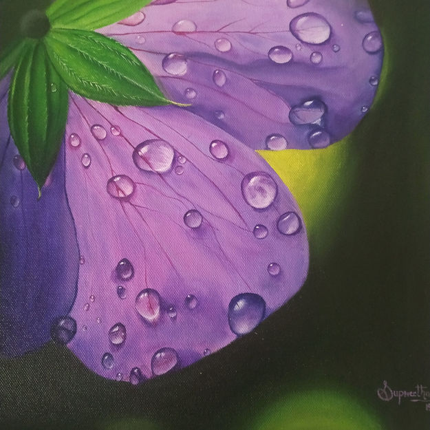 Picture of Dew Drops Oil Painting