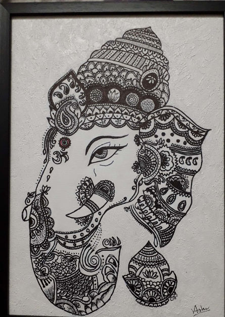 Picture of Ganesha Acrylic Painting