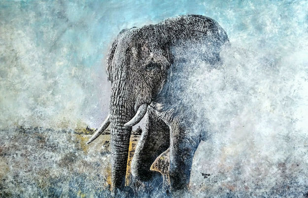 Picture of Gentle Giant in Storm Tempera Painting