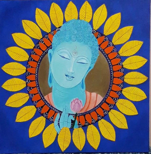 Picture of Mandala with Buddha Acrylic Painting