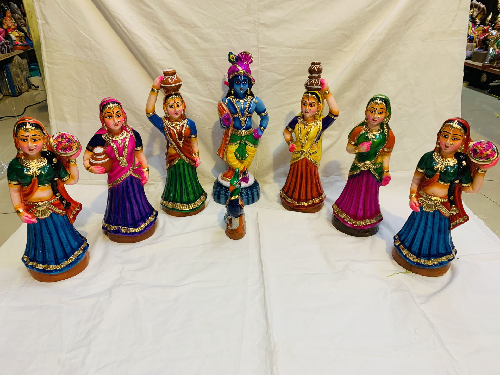 Krishna Gopika Set (Big) Golu Dolls Buy Authentic Indian