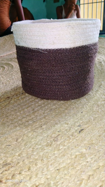 Picture of Cotton Dori Dark Brown & Creme Basket