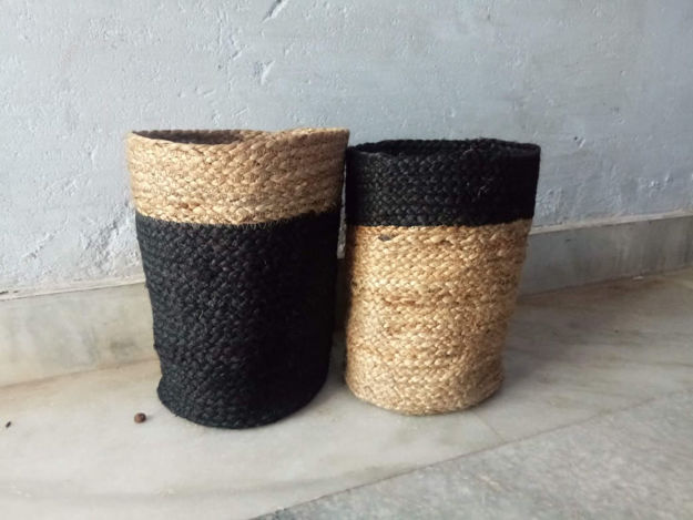 Picture of Jute Planters Black and natural jute colour