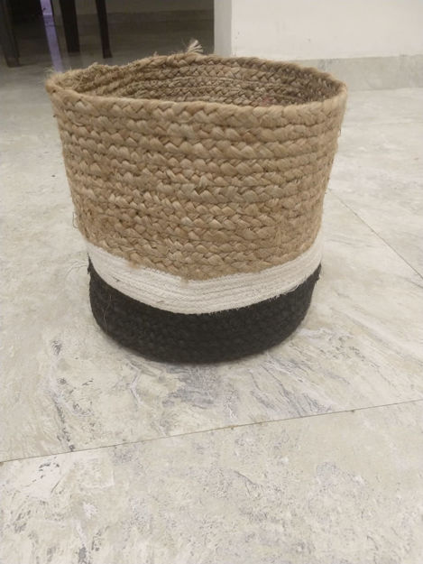 Picture of Black White & Natural Jute Basket