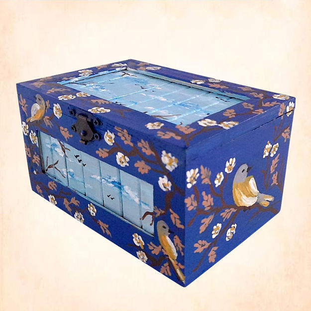 Picture of Wooden Blue Bird Multipurpose Box