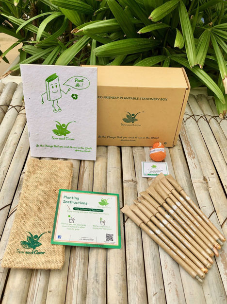 Picture of Brown Box Collection: 10 Seed Paper Pencils + 1 Seed Diary + 1 Seed ball