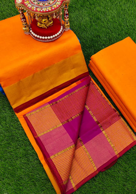 Picture of Silk Saree with Kaddi Border