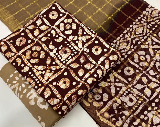 Picture of Cotton Batik Print Material Set (unstitched) - Available in 8 Colors