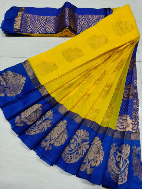 Sea Green Color Silk Cotton Bird Embroidered Handloom Saree – BharatSthali