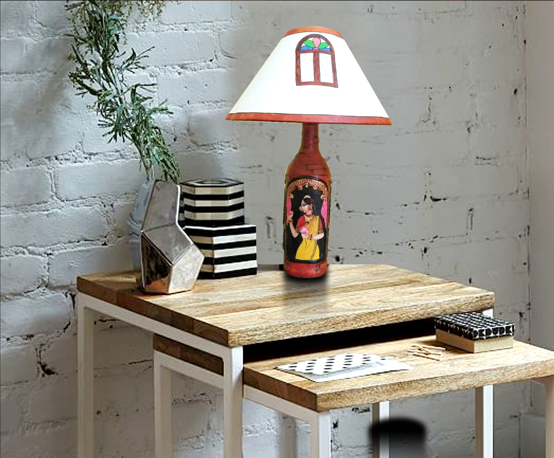 Lady At Window Table Lamp Buy Authentic Indian Handicrafts