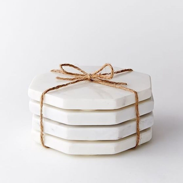Picture of White Marble Coaster Set of 4