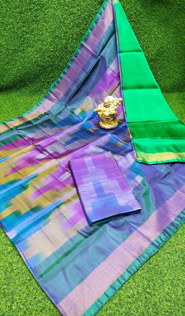 Picture of Uppada Soft Silk with ikkath Design Sarees