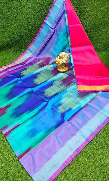 Picture of Uppada Soft Silk with ikkath Design Sarees