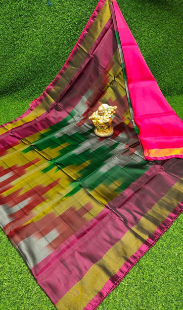 Picture of Uppada Soft Silk with ikkath Design Sarees