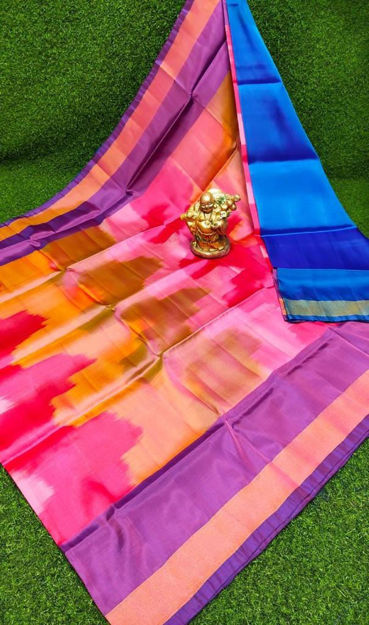 Picture of Uppada Soft Silk with ikkath Design Sarees