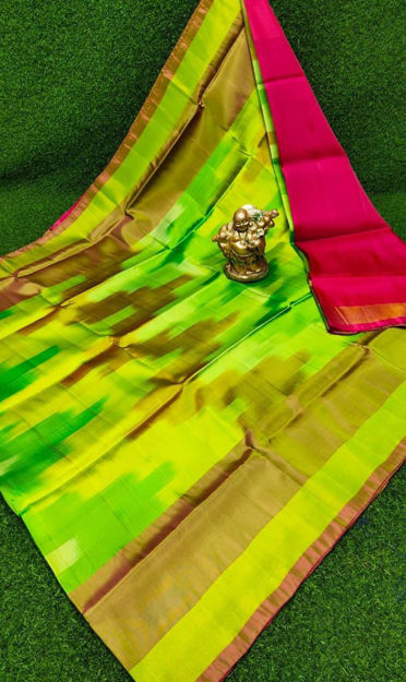 Picture of Uppada Soft Silk with ikkath Design Sarees