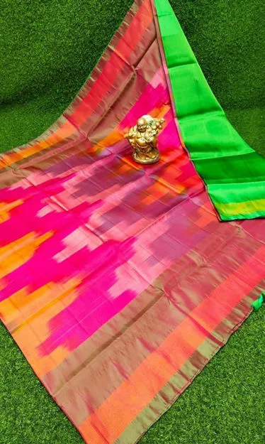 Picture of Uppada Soft Silk with ikkath Design Sarees