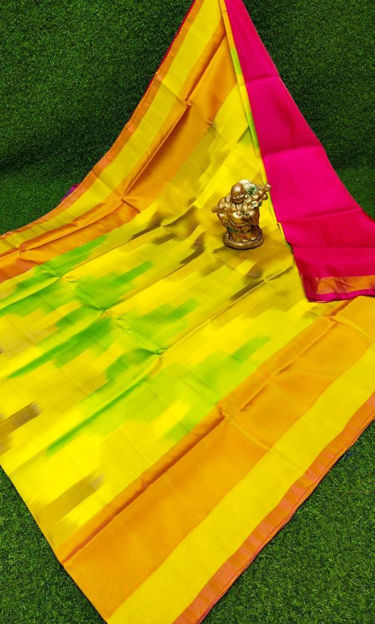 Picture of Uppada Soft Silk with ikkath Design Sarees