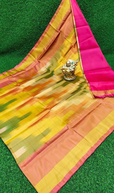 Picture of Uppada Soft Silk with ikkath Design Sarees