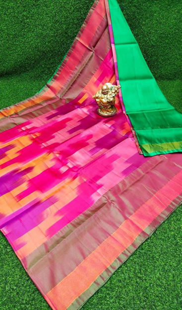 Picture of Uppada Soft Silk with ikkath Design Sarees