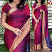 Picture of Malmal Cotton Silk Saree With Weaving Pure Gold Zari Jacquard Saree