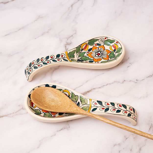 Picture of Ceramic Spoon Rest- Set of 2 - Multicolor