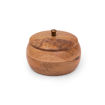Picture of Handcrafted Wooden Box Pot Serving Bowl with Lid - Brown